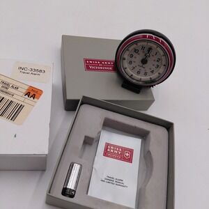 Swiss Army Travel Alarm Clock Dual Time Victorinox w original box/Battery/Manual